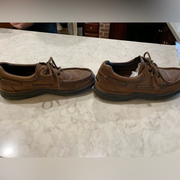 Rockport Brown Leather Lace Up Boat Shoes Sz 10 - Picture 5 of 7